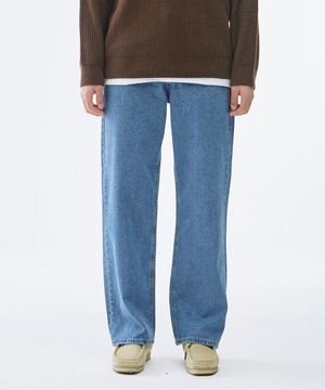 P[1060]와이드 데님 팬츠 (미들블루)