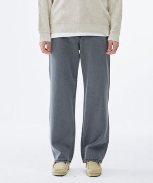 P[1070]와이드 데님 팬츠 (그레이)