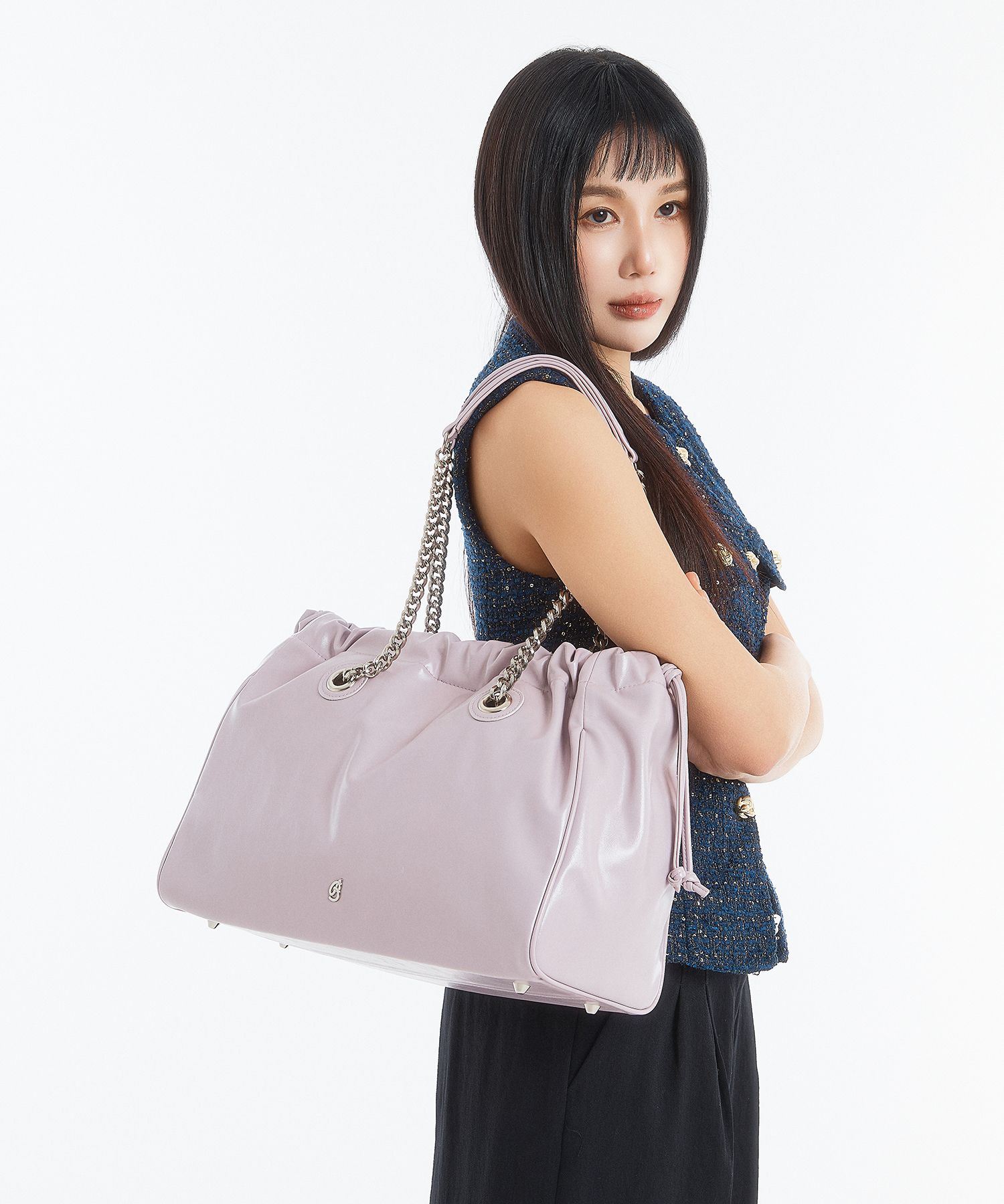 MUSINSA公式 | BADGIGI Chain Square Trowstring Bag Purple