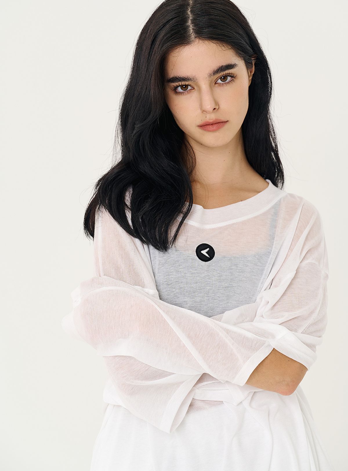 인터레스트(INTEREST) CUT OUT SLEELVE TOP_WHITE