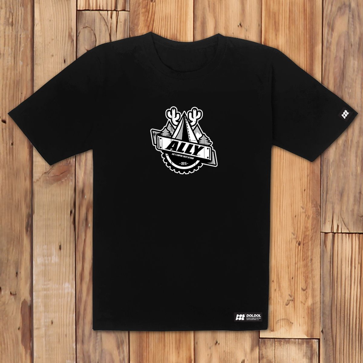 돌돌(DOLDOL) ALLY_T-shirts_02 자전거 캠핑 여행 사슴 엘리 캐릭터 그래픽 티셔츠