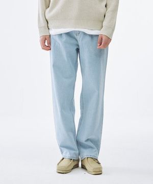 원턱 와이드 데님 팬츠 (라이트블루)