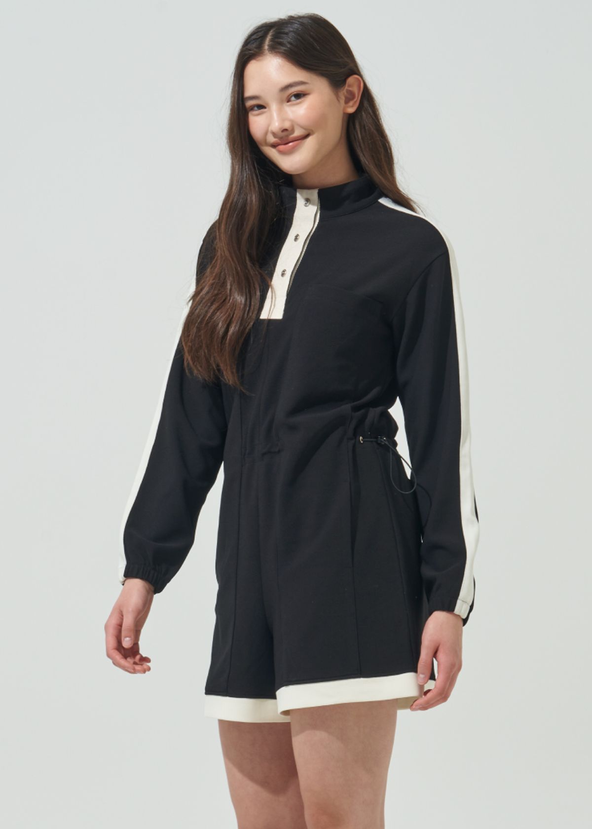 블루닷(BLUDOT) 스트링 포인트 점프수트_BK