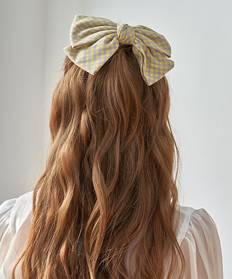 ribbon hair pin - check bono