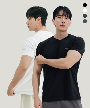 [2pack] 스탠다드 머슬핏 로고 반팔 티셔츠