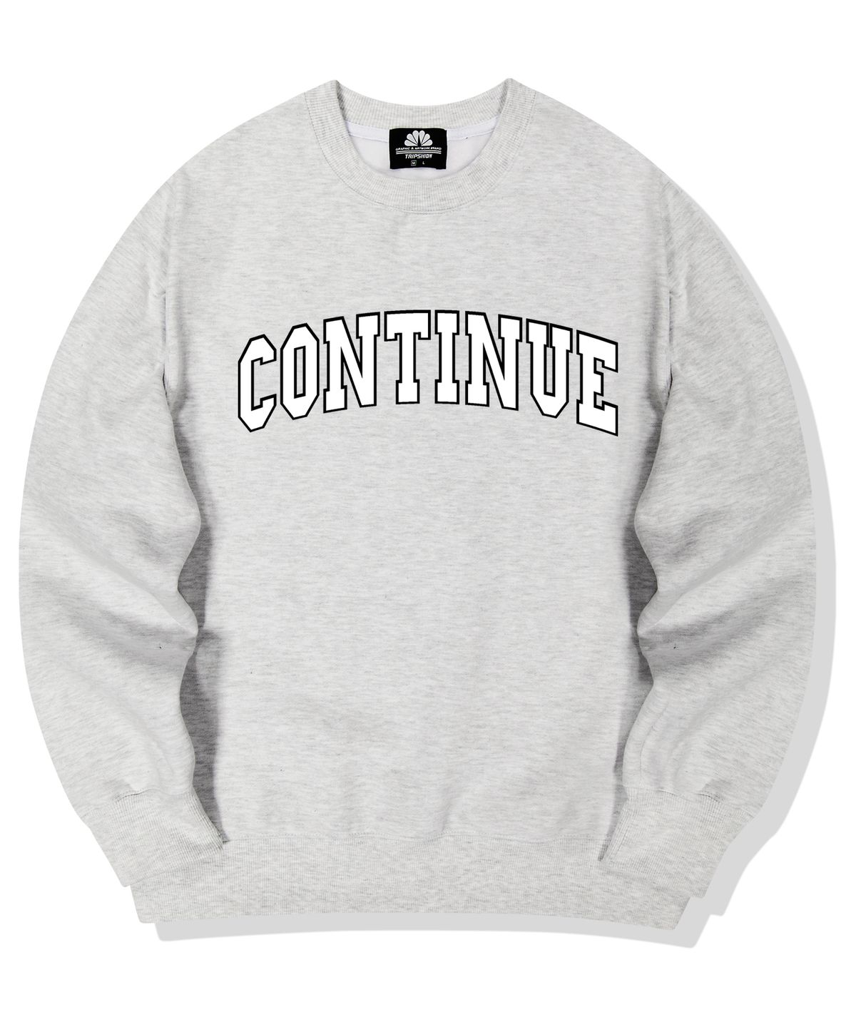 트립션(TRIPSHION) CONTINUE LOGO 크루넥 - 화이트