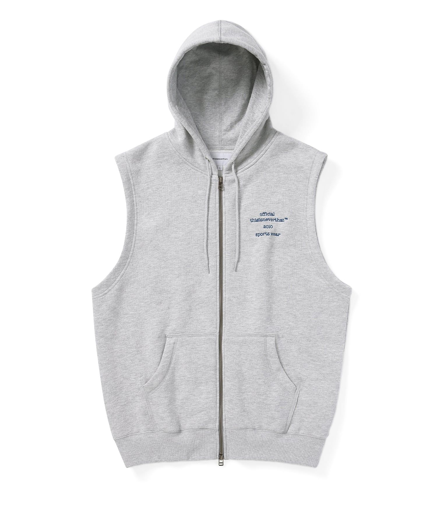 【THISISNEVERTHAT】Sleeveless Zip Up Hoodie Heather Grey MUSINSA | thisisneverthat® Sleeveless Zip Up Hoodie Heather Grey
