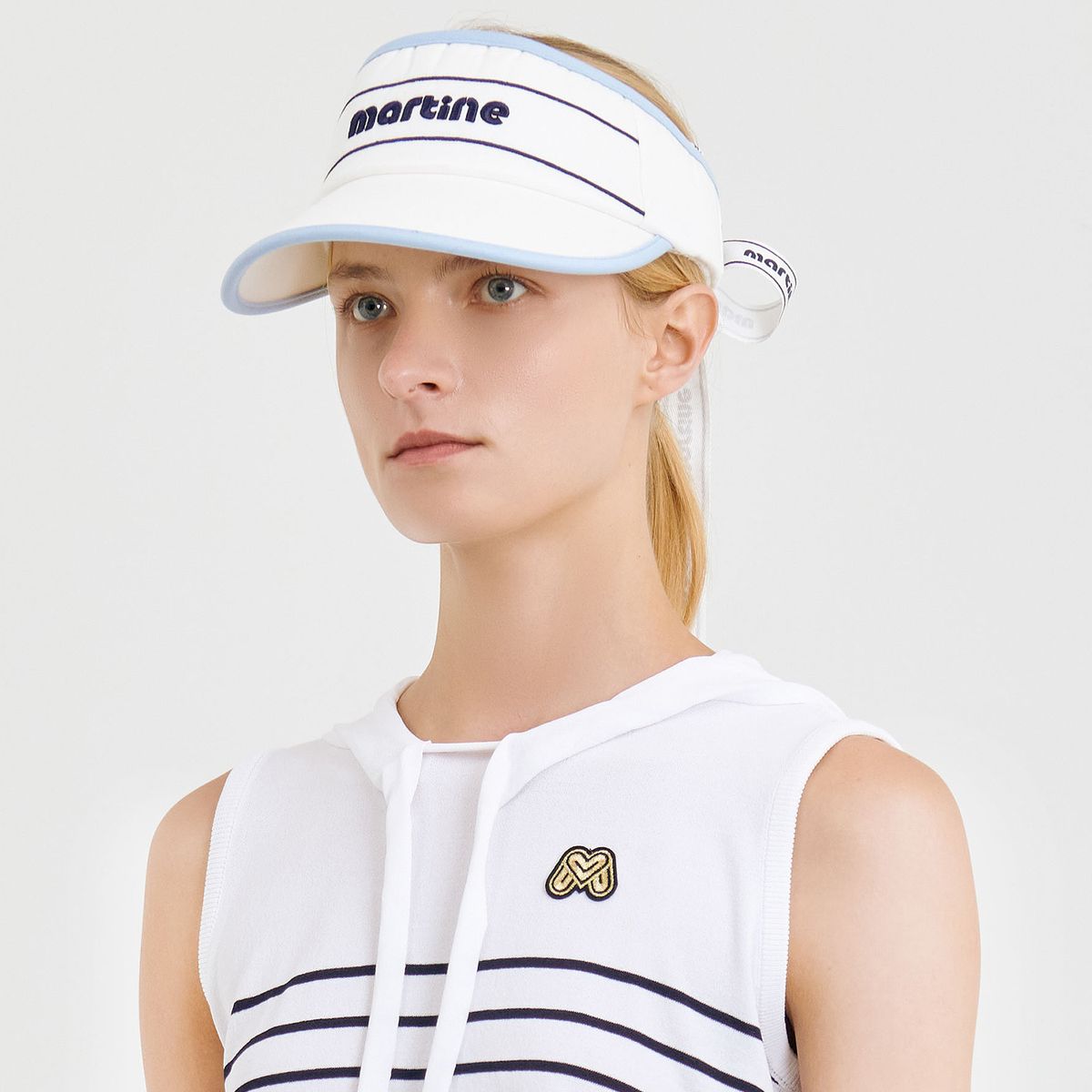 마틴골프(MARTINE GOLF) Ribbon Point Sunvisor_White