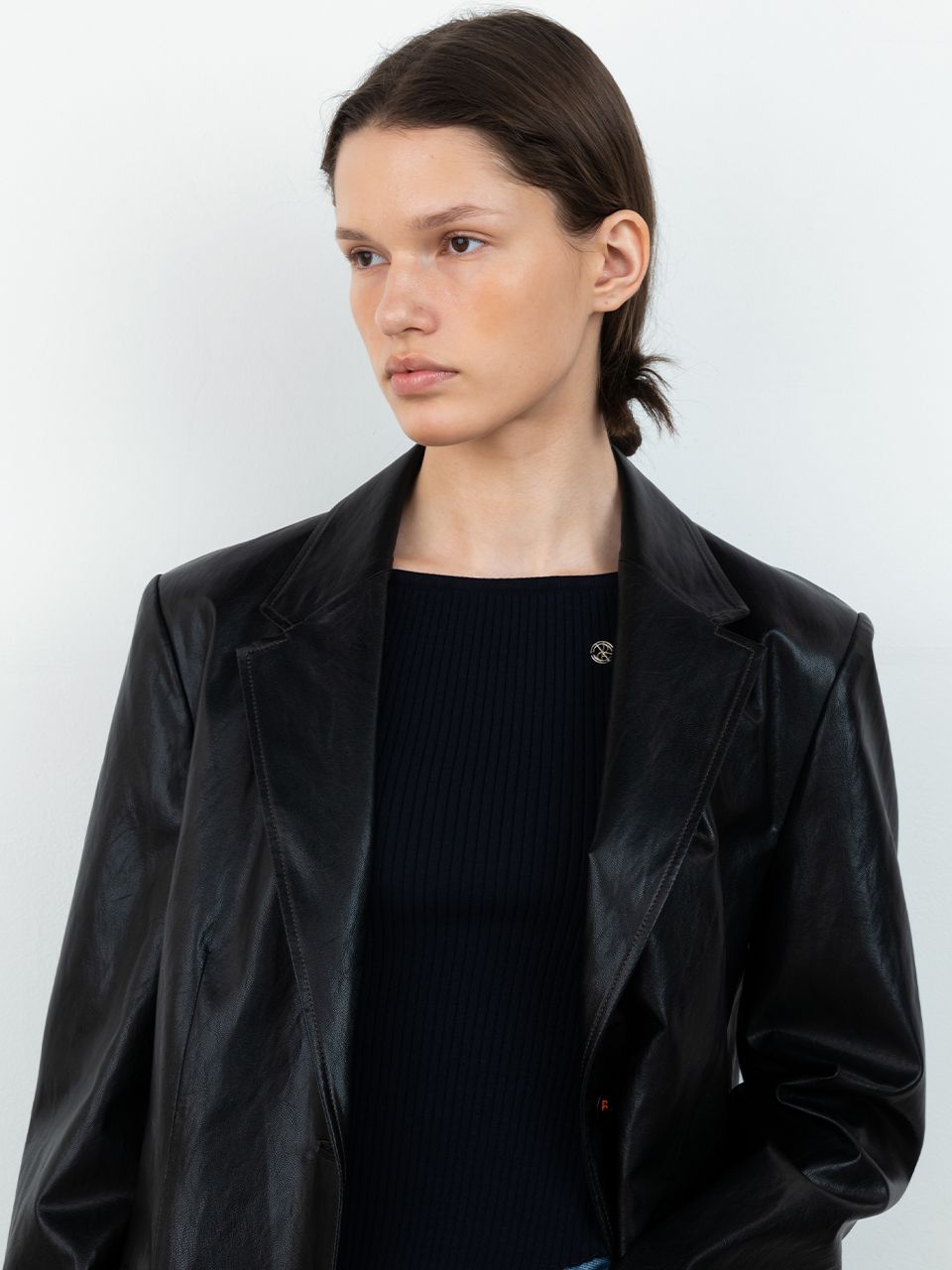 MUSINSA公式 | RRACE Stitch Classic Leather Jacket_Black