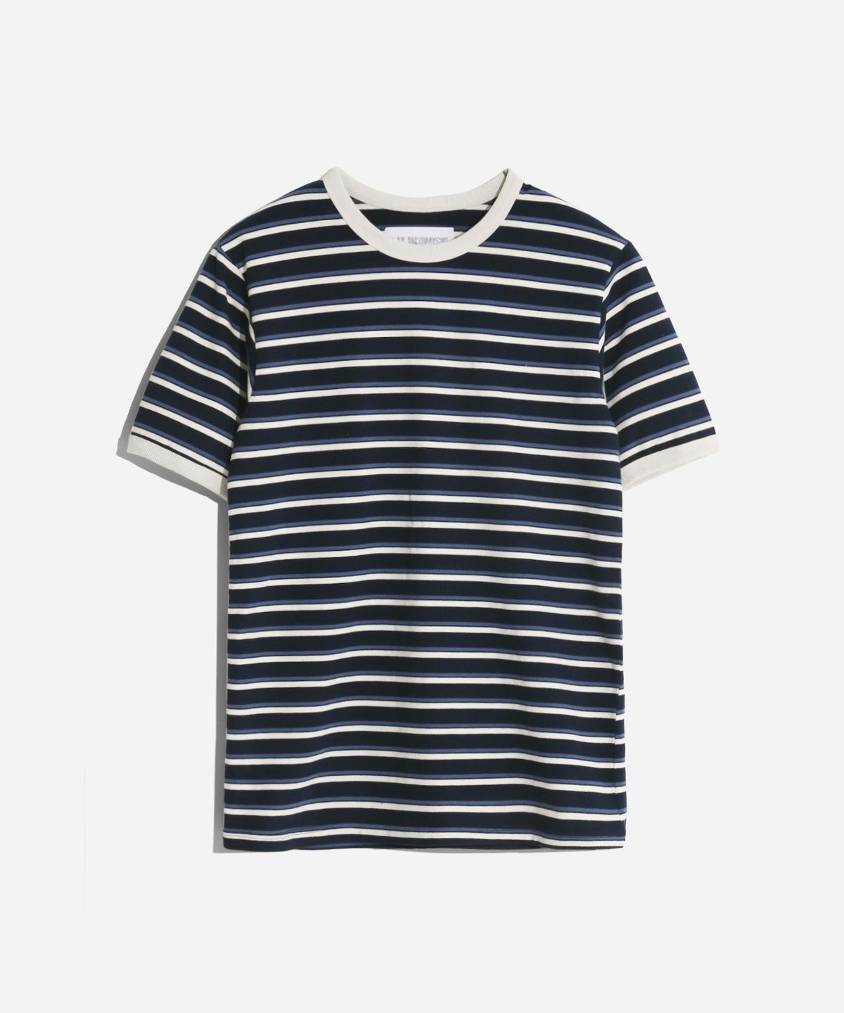 벌스데이수트(BIRTHDAYSUIT) STRIPE RINGER T-SHIRT (NAVY)