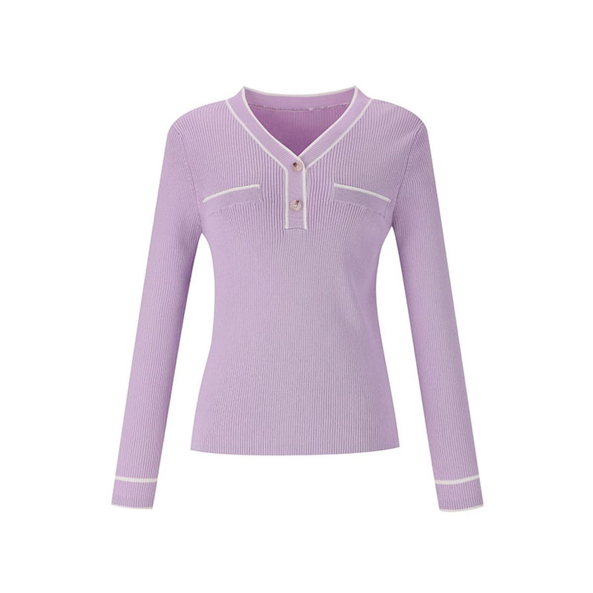 숲(SOUP) 브이넥 라인 배색 니트(SZ3LK80)