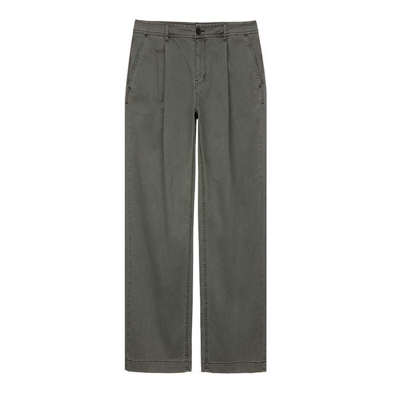 가먼트다잉 면 트윌 와이드 팬츠 Khaki
