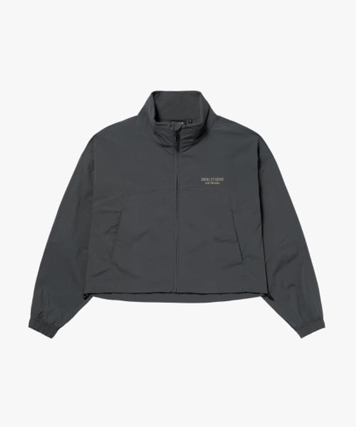 골스튜디오(GOALSTUDIO) WOMENS STRETCH NYLON CROPPED JACKET-CHARCOAL