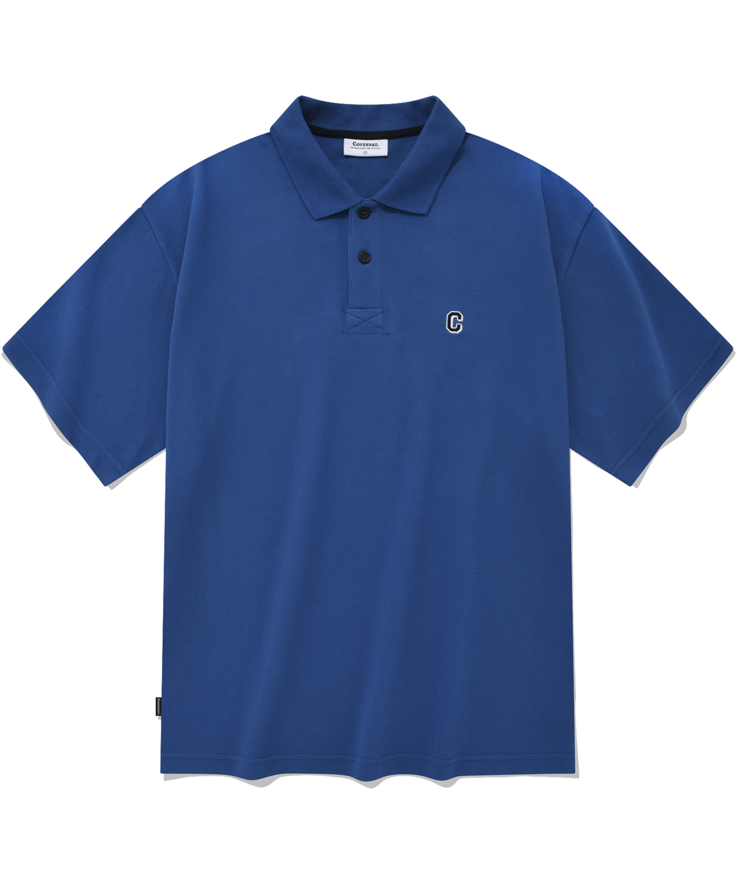 MUSINSA | COVERNAT C logo collar t-shirt blue
