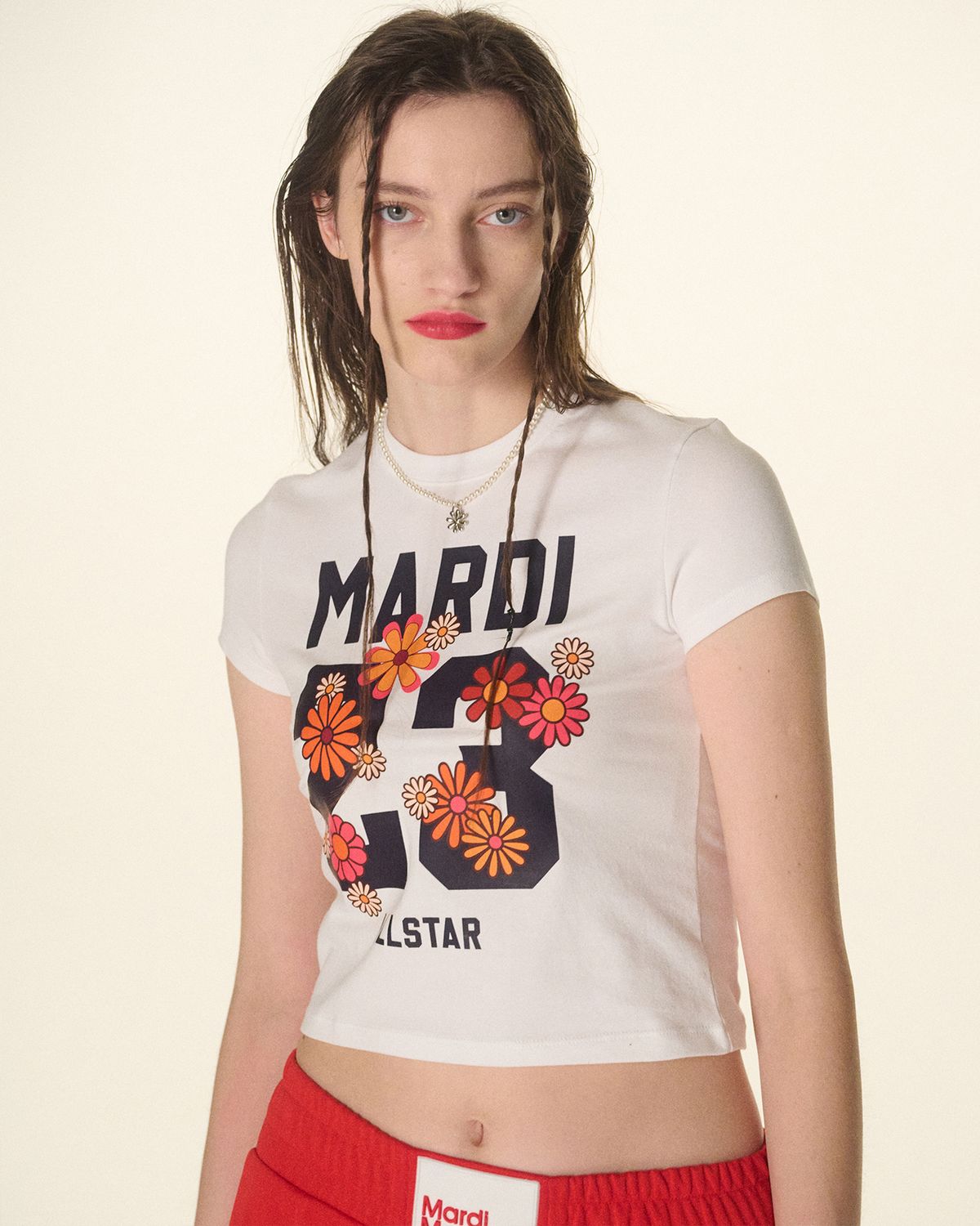 마르디 메크르디(MARDI MERCREDI) CROPPED TSHIRT NUMERO 23_WHITE NAVY