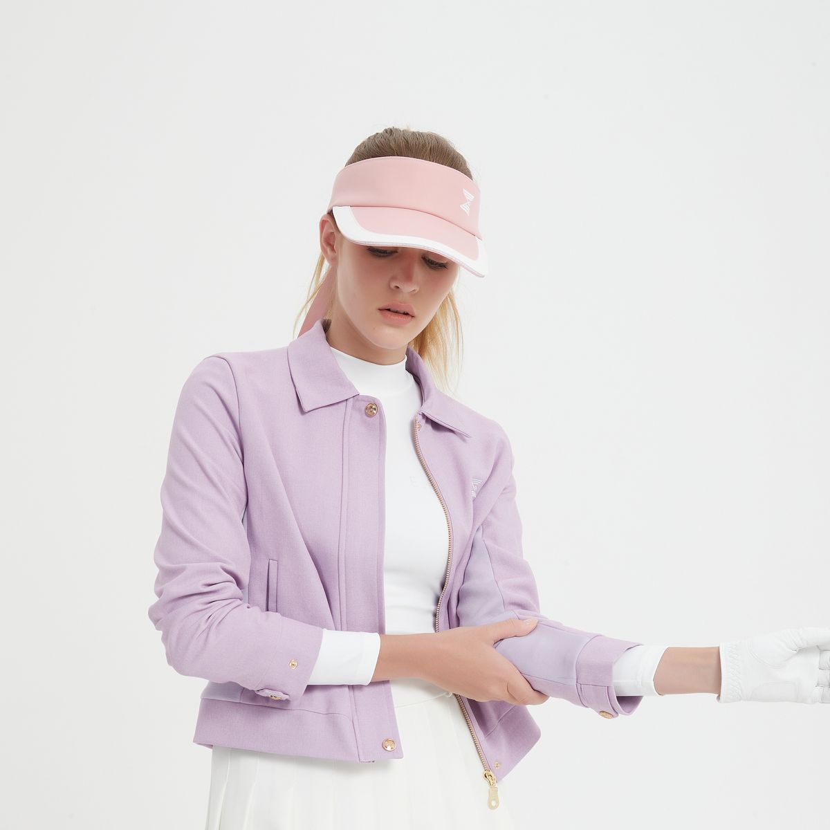 이파르카(E.PARCA) 폴로 카라 골프 집업 쟈켓(라벤더)
