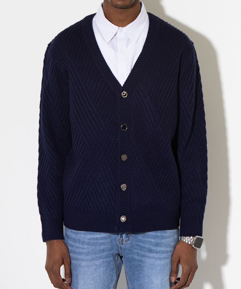 Multibutton Cardigan Knit (NAVY)