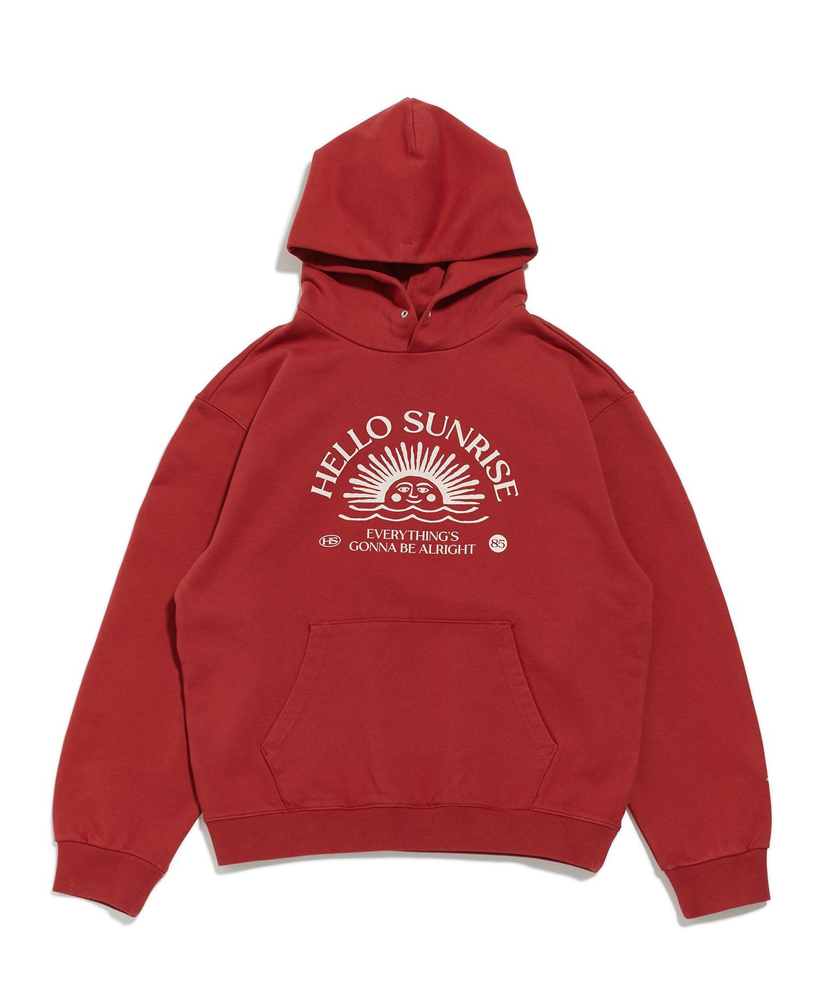 헬로 선라이즈(HELLO SUNRISE) HS Arch Logo Hoodie (Vintage Red)