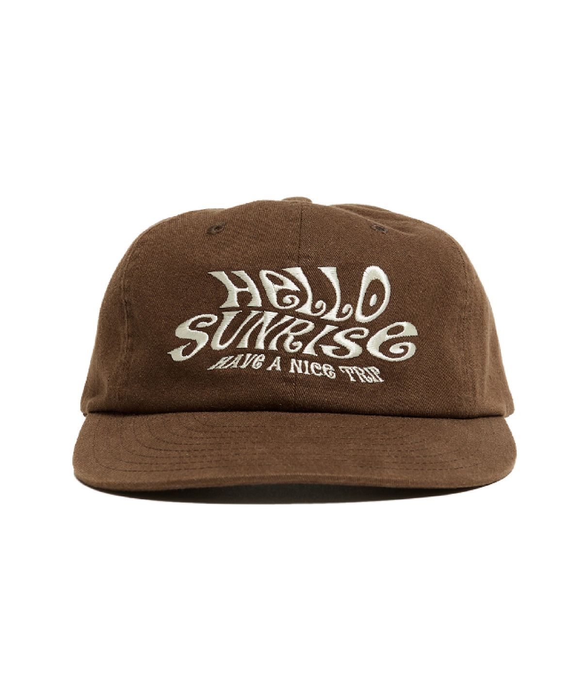 헬로 선라이즈(HELLO SUNRISE) HS Wave Logo 6panel Cap (Brown)