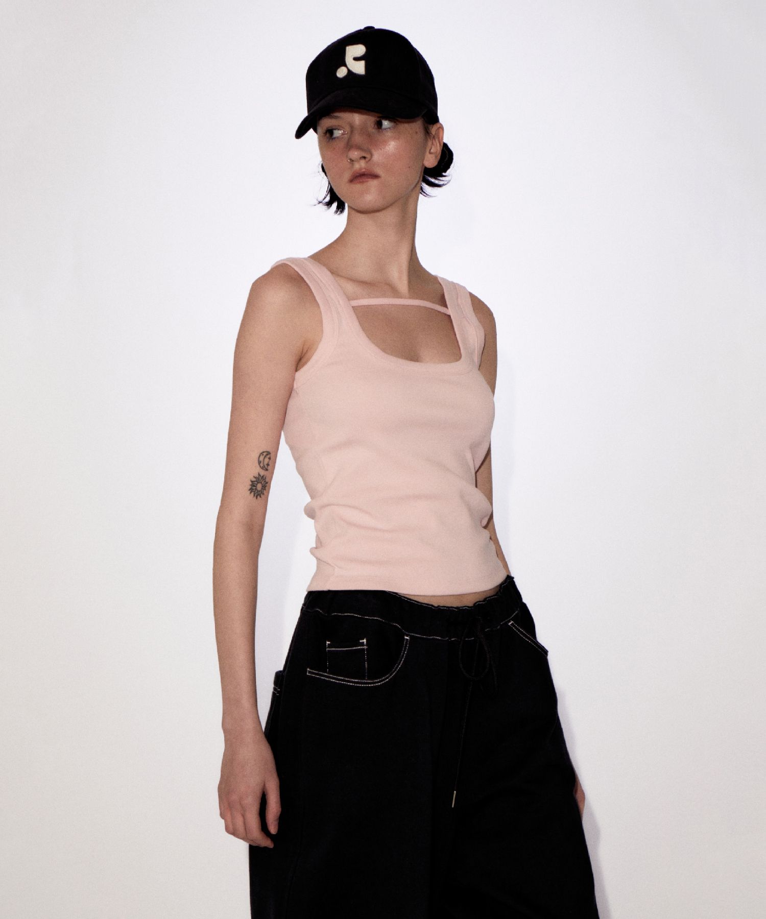 Rest & Recreation RR Square Neck Top - Black
