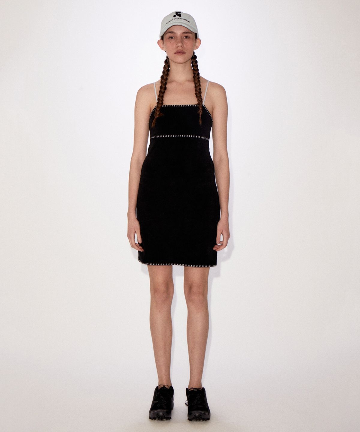 레스트앤레크레이션(REST&RECREATION) RR STITCH TERRY MINI DRESS BLACK