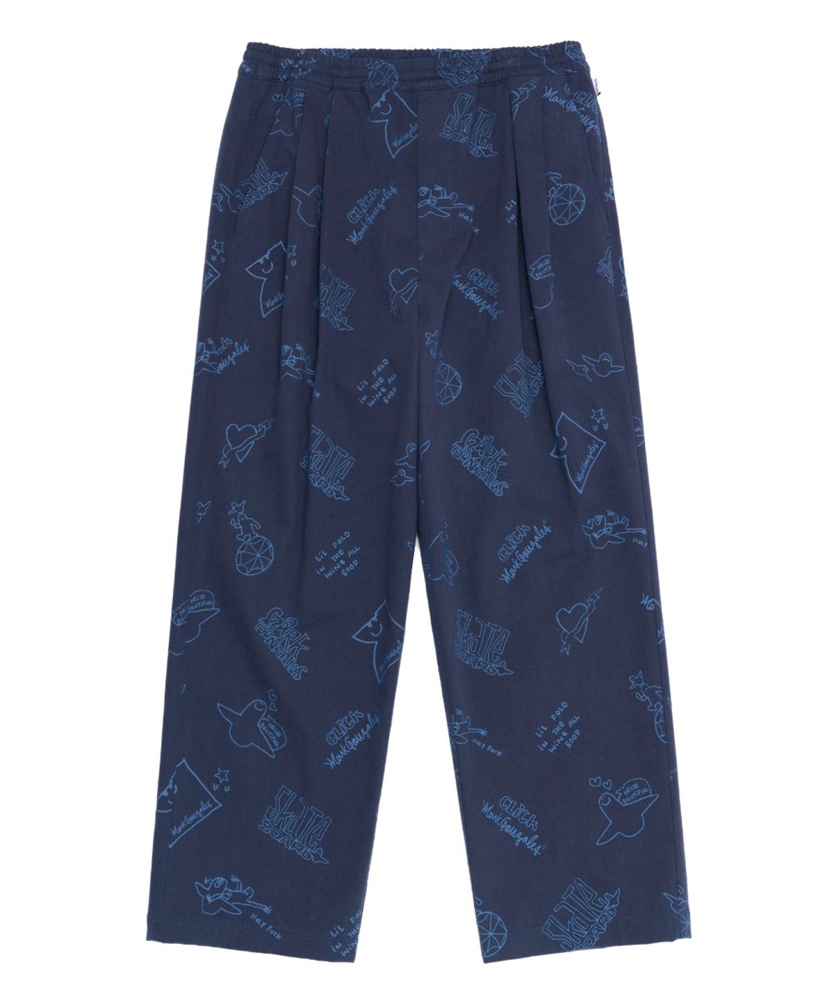 마크곤잘레스(MARK GONZALES) ALLOVER PRINT TWILL EASY PANT - NAVY