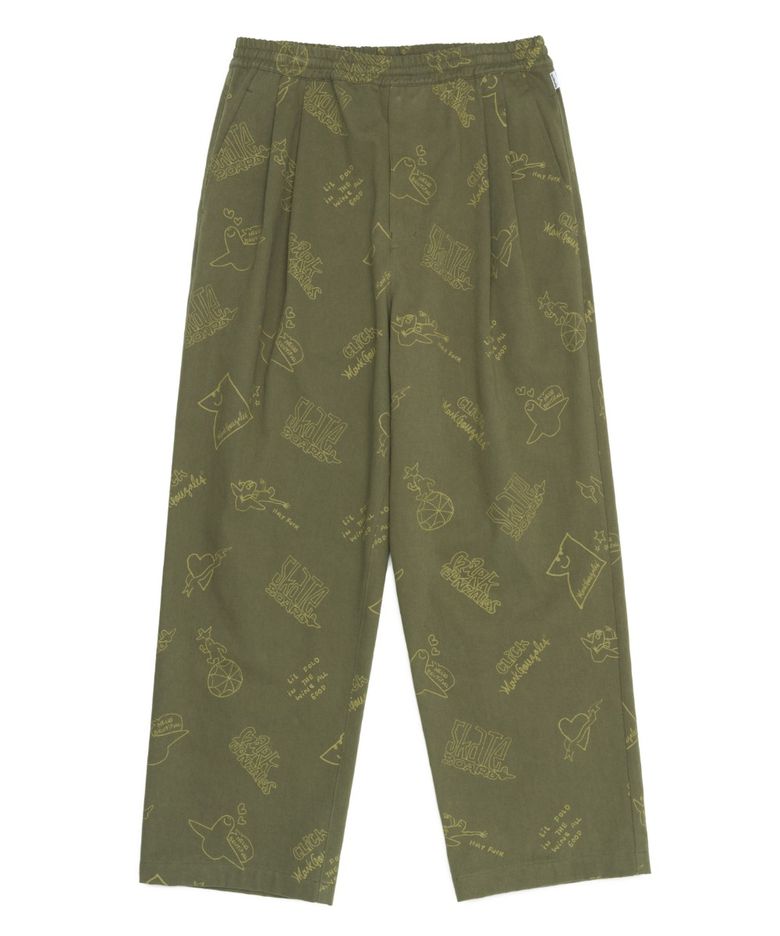 ALLOVER PRINT TWILL EASY PANT - KHAKI