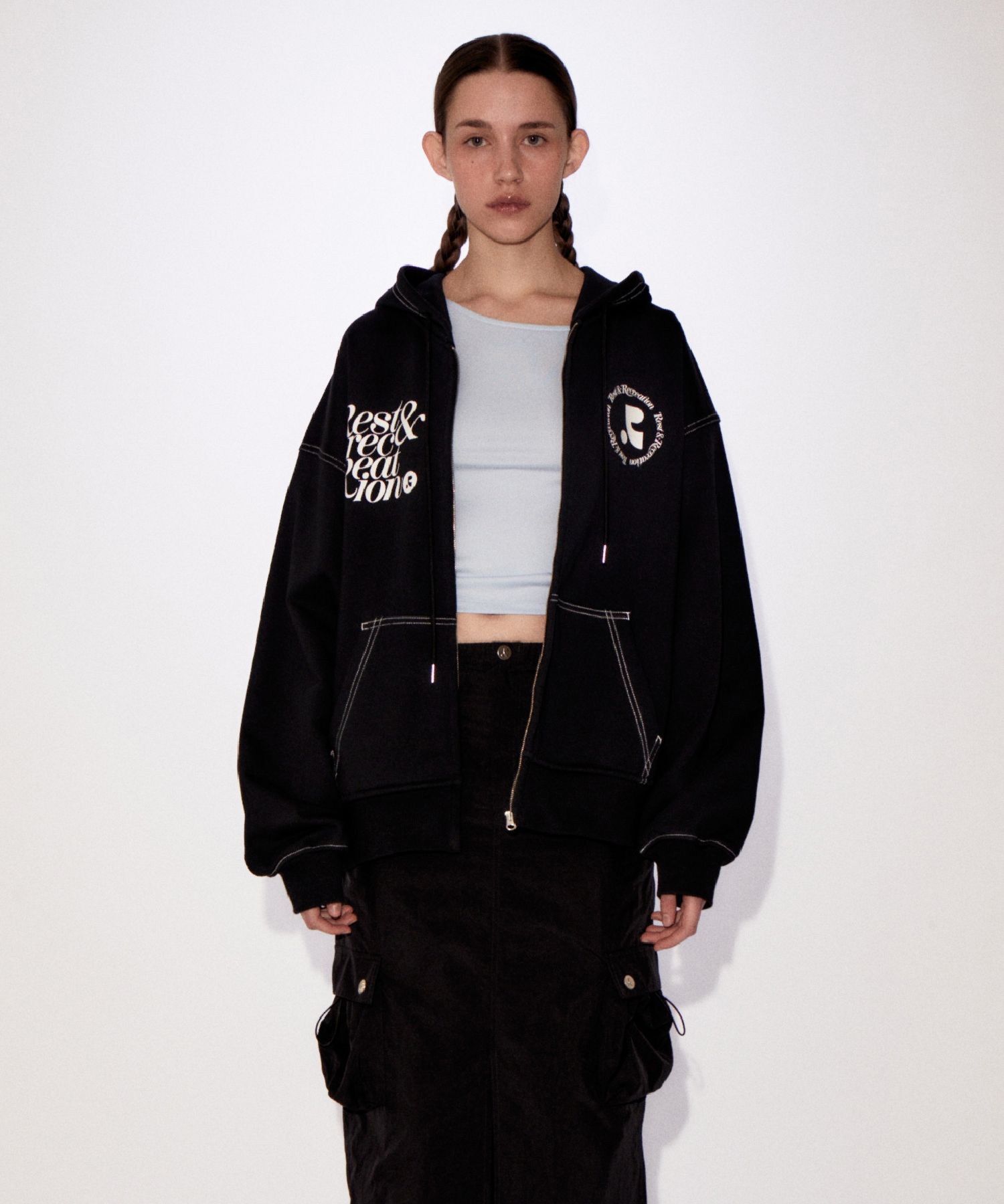 ☆関税込☆Rest&Recreation☆RR LOGO STITCH ZIP-UP HOODIE
