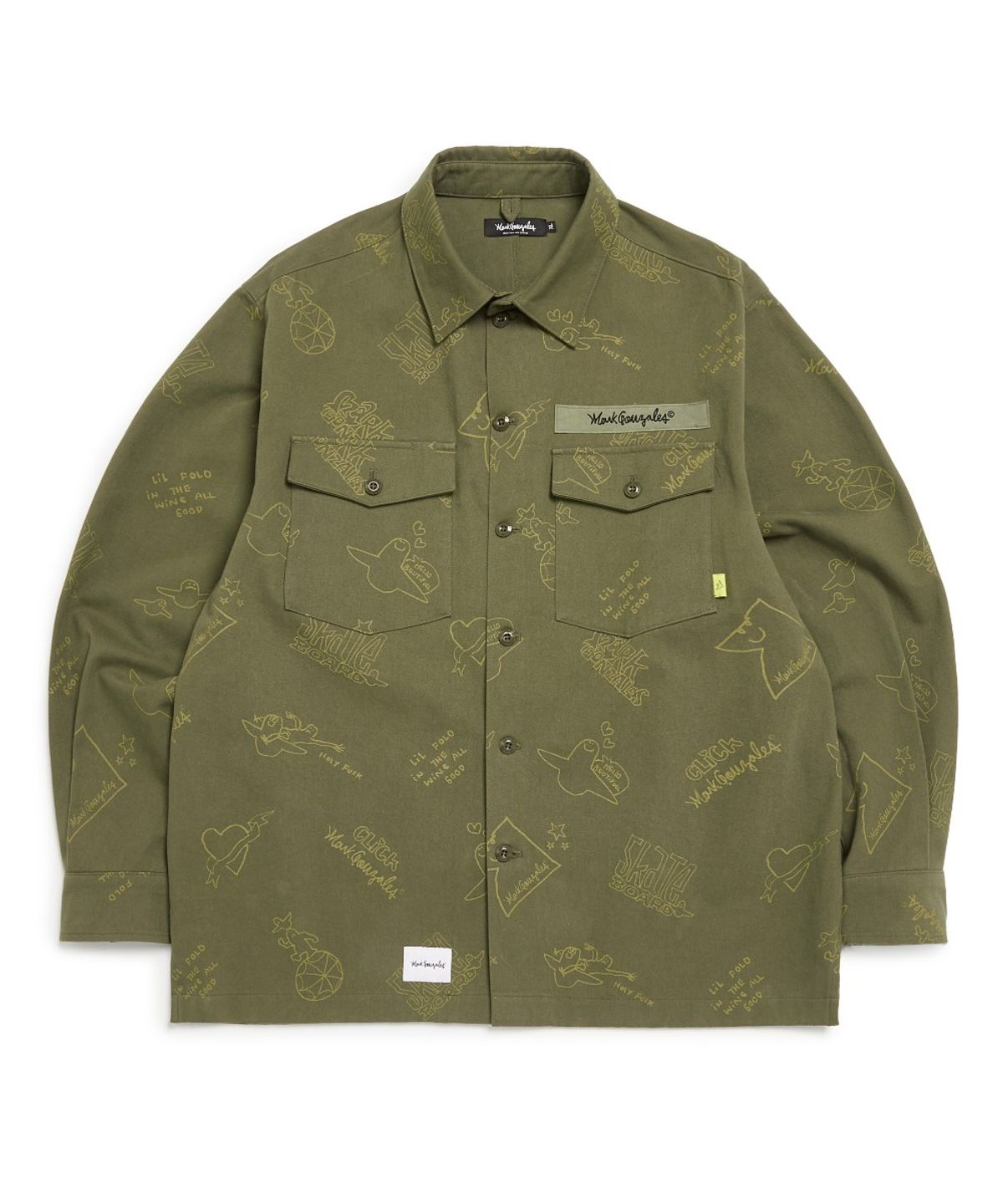 마크곤잘레스(MARK GONZALES) ALLOVER PRINT TWILL WORK JACKET - KHAKI