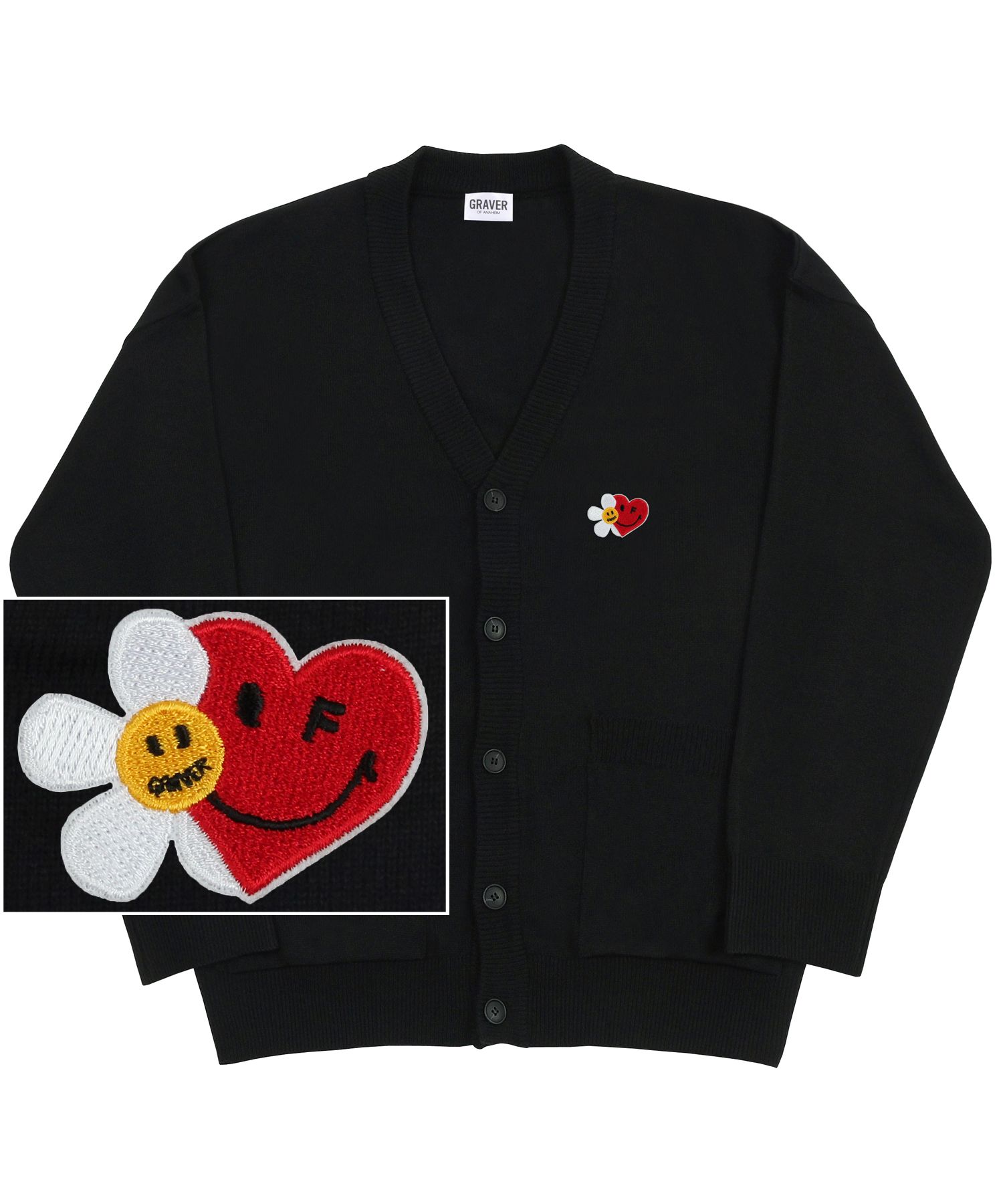 MUSINSA | GRAVER [UNISEX] Flower Heart Half Smile