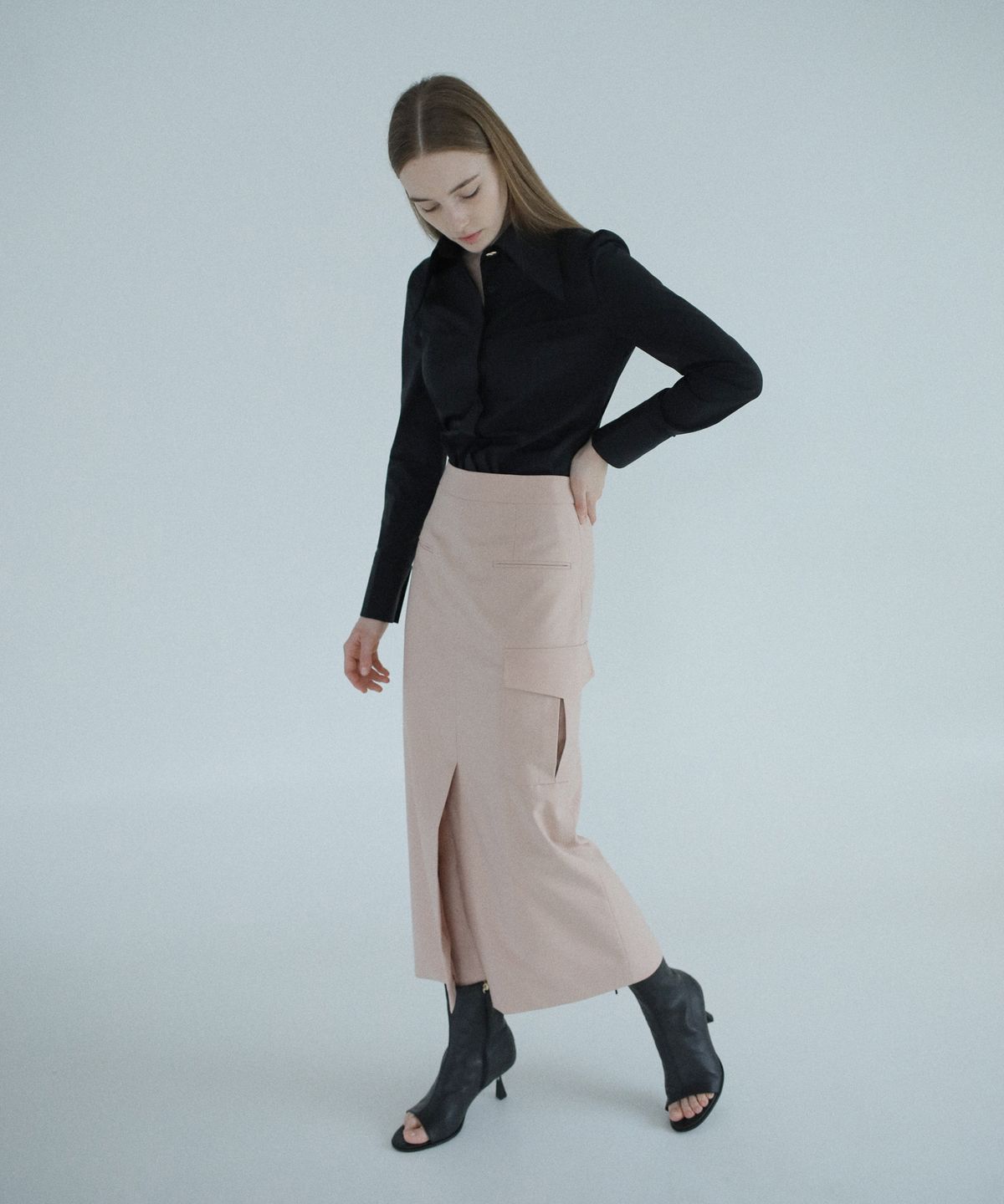 폴앤앨리스(PAUL&ALICE) POCKET MAXI SKIRT / PINK