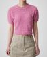 우먼즈 팬시 얀 크루 넥 반팔 니트 [핑크]