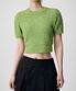 우먼즈 팬시 얀 크루 넥 반팔 니트 [라이트 그린]