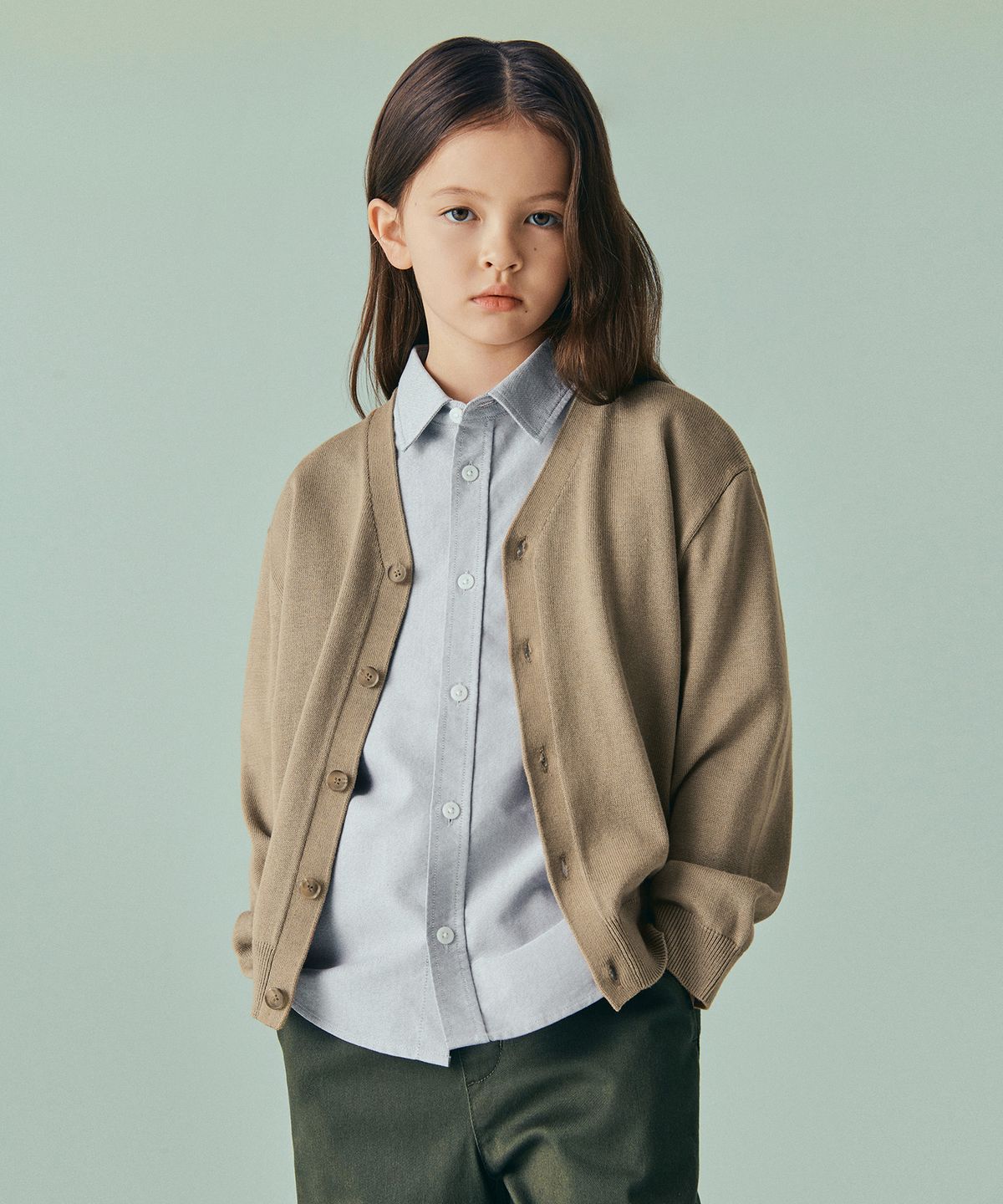 무신사 스탠다드 키즈(MUSINSA STANDARD KIDS) 오버사이즈 가디건 [베이지]