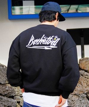 바스켓볼 아크 빅 로고 맨투맨 블랙