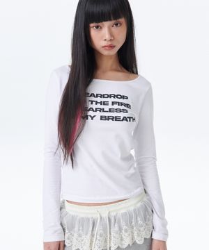 레터링 슬림 L/S 티 [화이트]