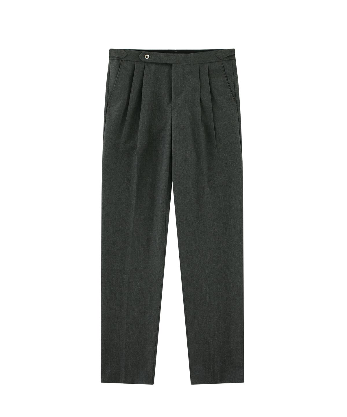 벨리프(BELLIEF) 23SS Wool soft two tuck adjust pants (CHACOAL)