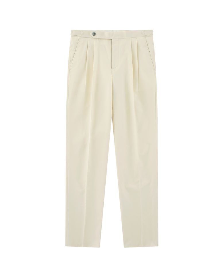Essential Gaberdine cotton 2Pleats Easy chino (ECRU)