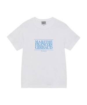 W CLASSIC LOGO TEE white / sky blue