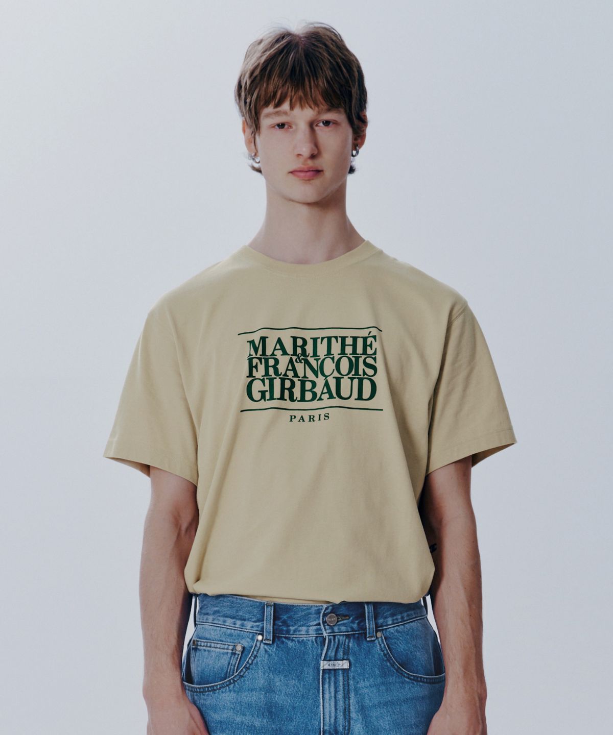 마리떼 프랑소와 저버(MARITHÉ + FRANҪOIS GIRBAUD) CLASSIC LOGO TEE khaki beige