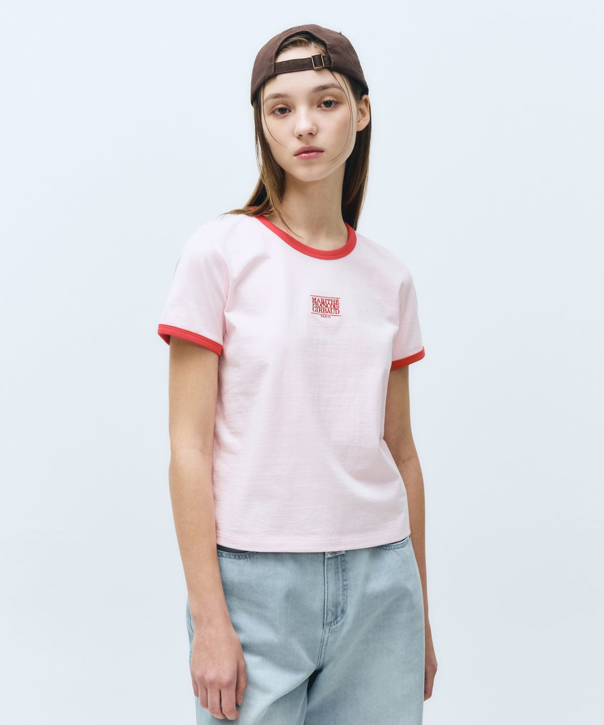 마리떼 프랑소와 저버(MARITHÉ + FRANҪOIS GIRBAUD) W CLASSIC LOGO RINGER TEE pink