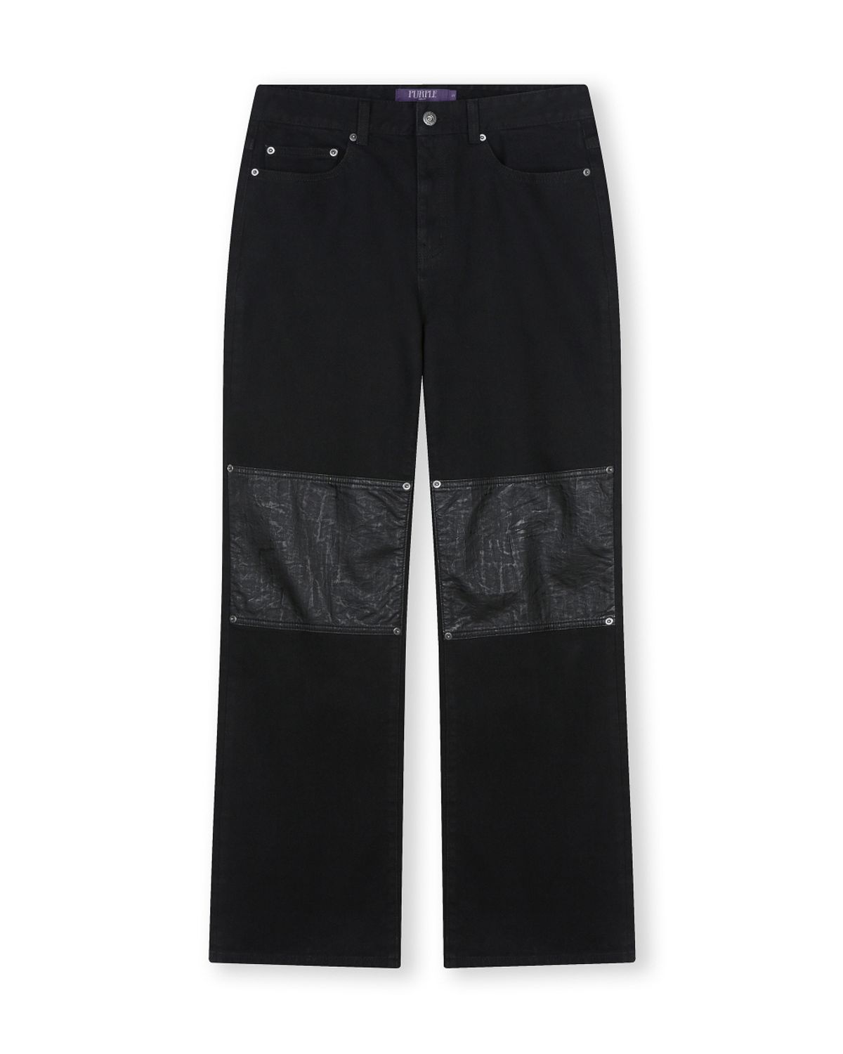 비슬로우(BESLOW) DOUBLE KNEE FLARE JEANS FADE BLACK