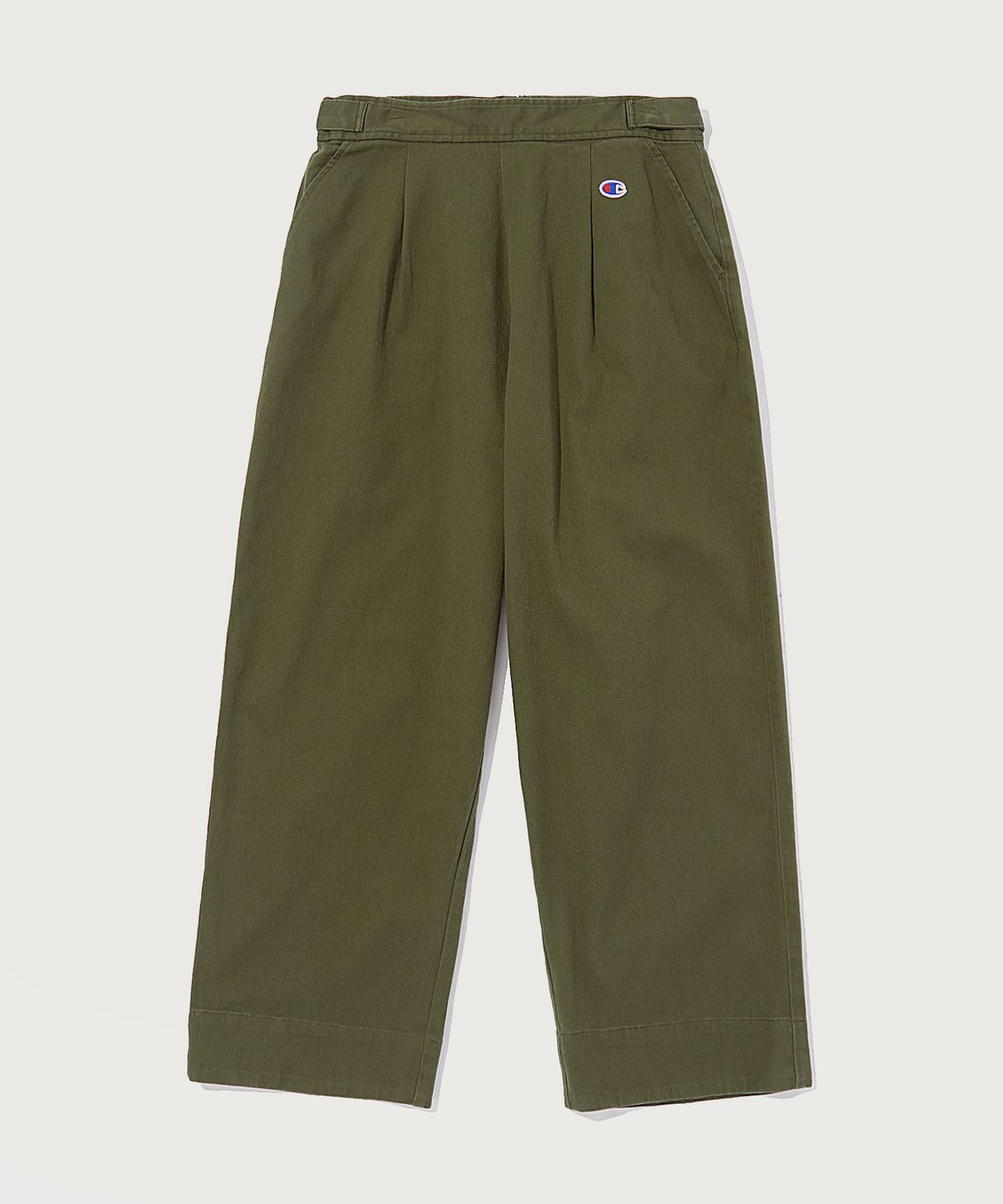 챔피온(CHAMPION) 여성 하이웨이스트 코튼 스트레치 턱 팬츠 Normal Khaki