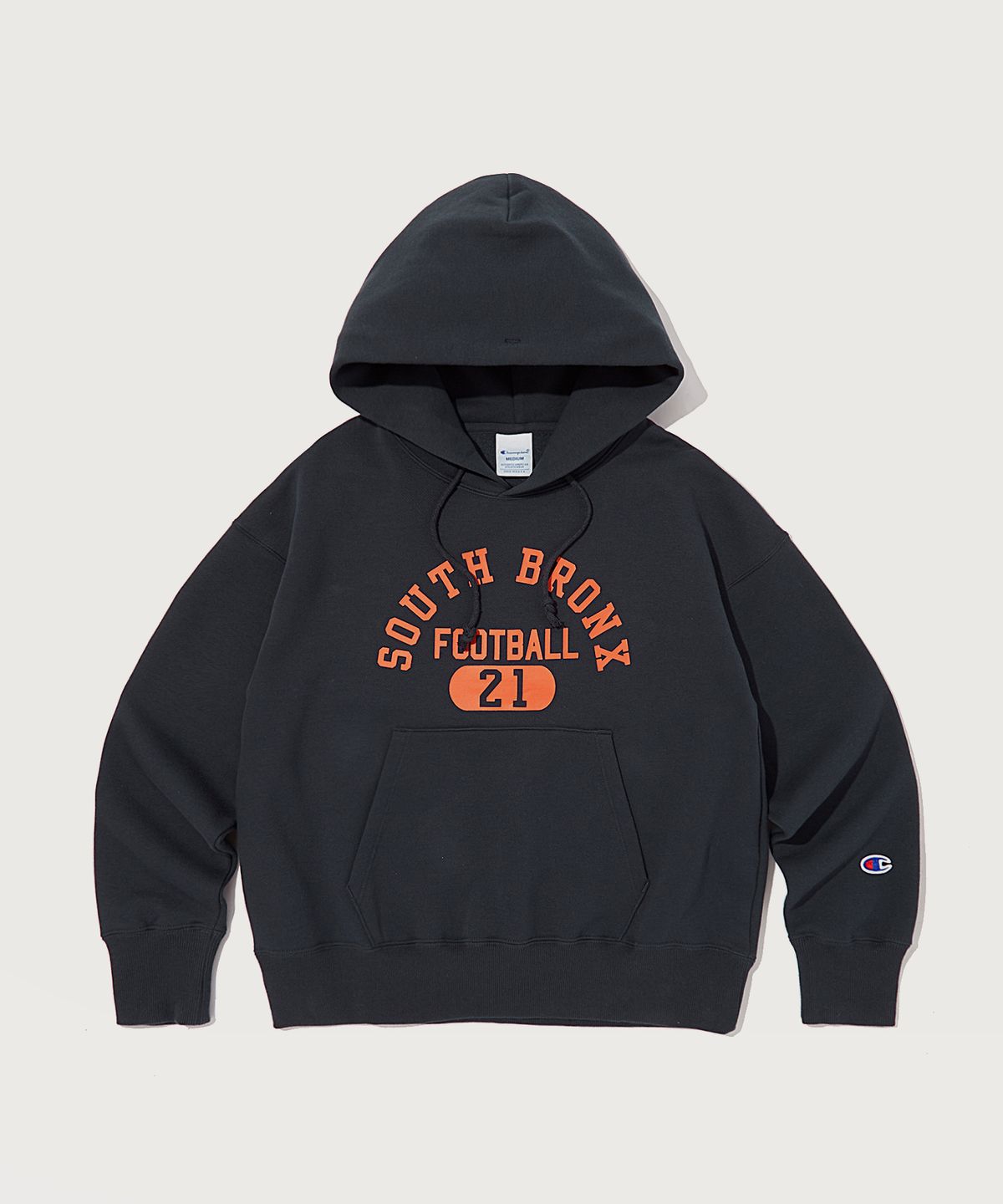 챔피온(CHAMPION) 여성 CVC Terry Fleece 레터링 후드 스웨트셔츠 Normal Navy