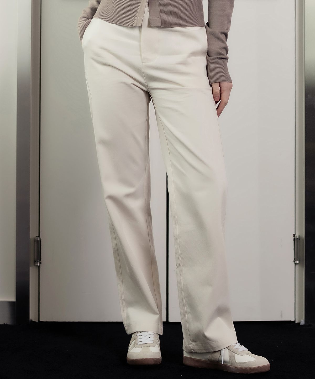 하드코어 해피니스(HARDCORE HAPPINESS) COTTON STRAIGHT BASIC PANTS_IVORY