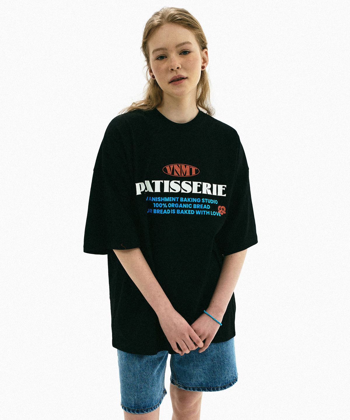 바니쉬먼트(VANISHMENT) Patisserie oversize t-shirt _black