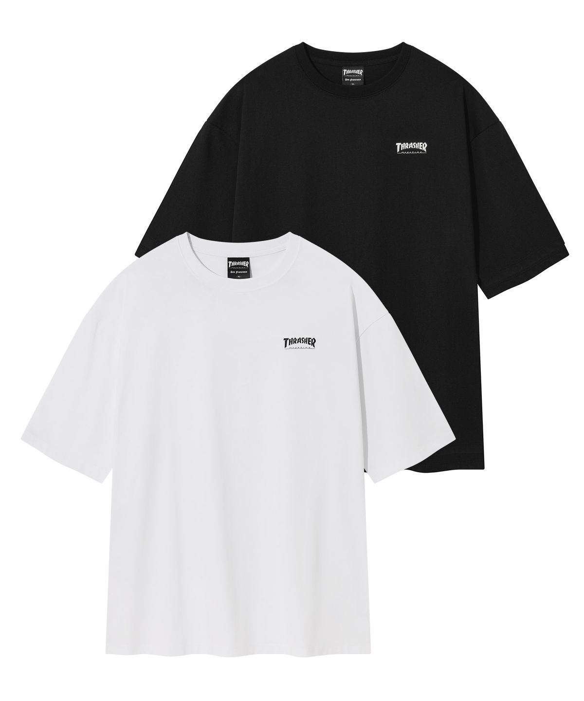 트레셔(THRASHER) 에센셜 티셔츠 2PACK 블랙/화이트