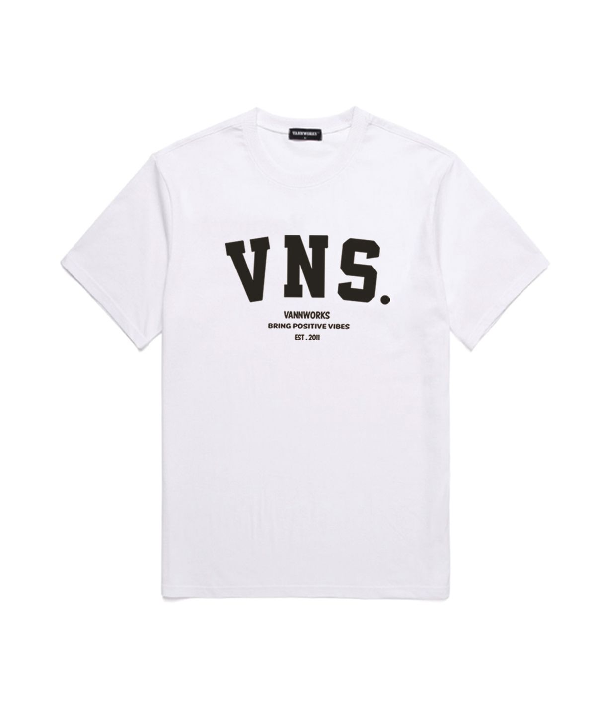 밴웍스(VANNWORKS) VNS 아치 로고 반팔 티셔츠 (VS0010) 화이트_블랙