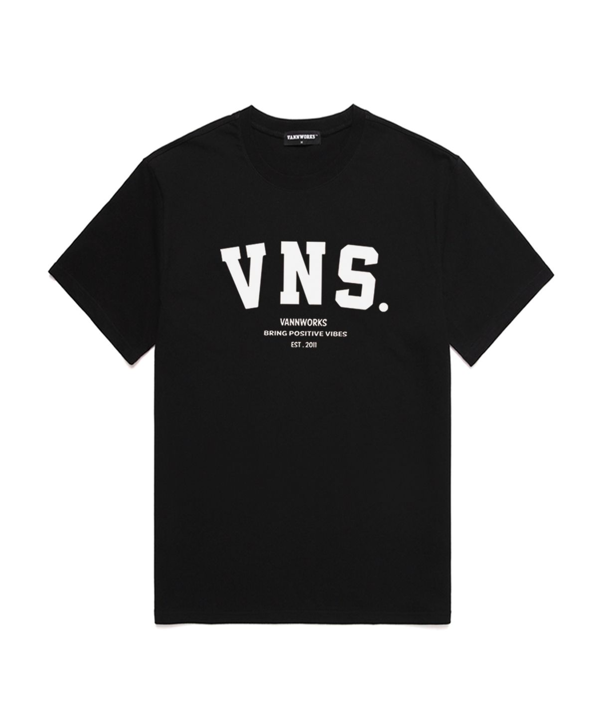 밴웍스(VANNWORKS) VNS 아치 로고 반팔 티셔츠 (VS0010) 블랙_화이트