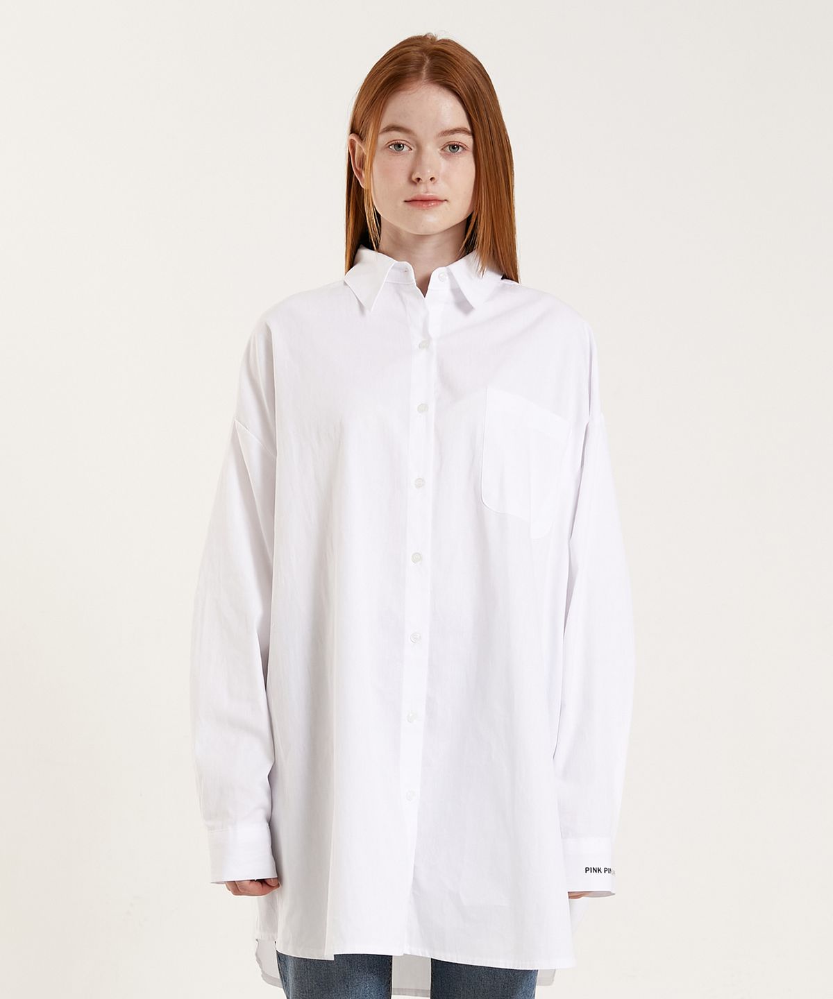 핑크파인애플(PINK PINEAPPLE) BOXY LONG SHIRT_WHITE